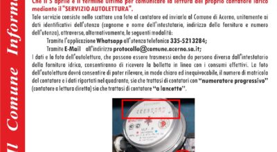 Autolettura contatori idrici con certificazione fotografica (foto lettura)