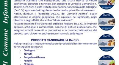 Nasce il marchio De.C.O. Denominazione Comunale di Origine