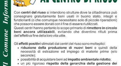 MANIFESTAZIONE DI INTERESSE AL CENTRO DI RIUSO