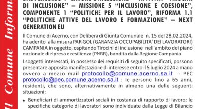 REALIZZAZIONE IN REGIONE CAMPANIA DEI TIROCINI PREVISTI DAL PERCORSO 4