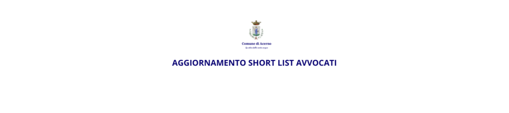 AGGIORNAMENTO SHORT LIST AVVOCATI