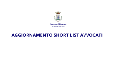 AGGIORNAMENTO SHORT LIST AVVOCATI