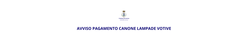 AVVISO PAGAMENTO CANONE LAMPADE VOTIVE