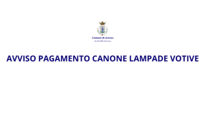 AVVISO PAGAMENTO CANONE LAMPADE VOTIVE