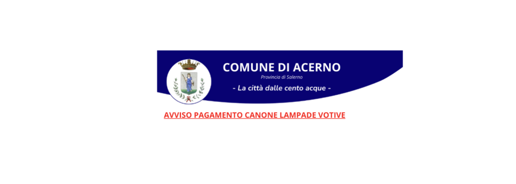 AVVISO PAGAMENTO CANONE LAMPADE VOTIVE